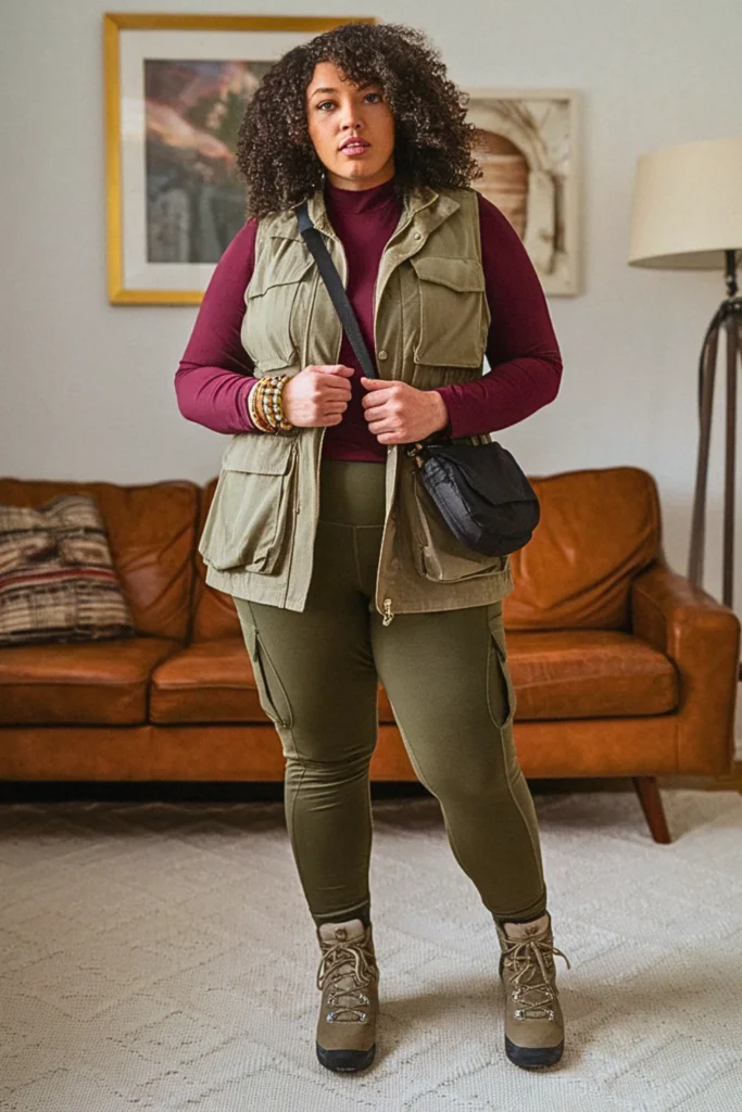 Plus Size Fall Vest Layering Trendy Autumn Outfit