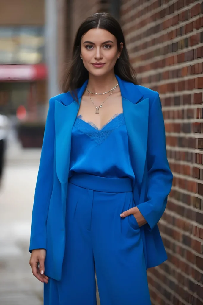 Classy New Years Eve Bold Colored Suit Outfit