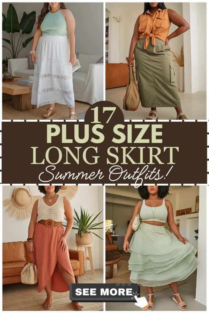 Plus Size Summer Long Skirt Outfits For Curvy Women