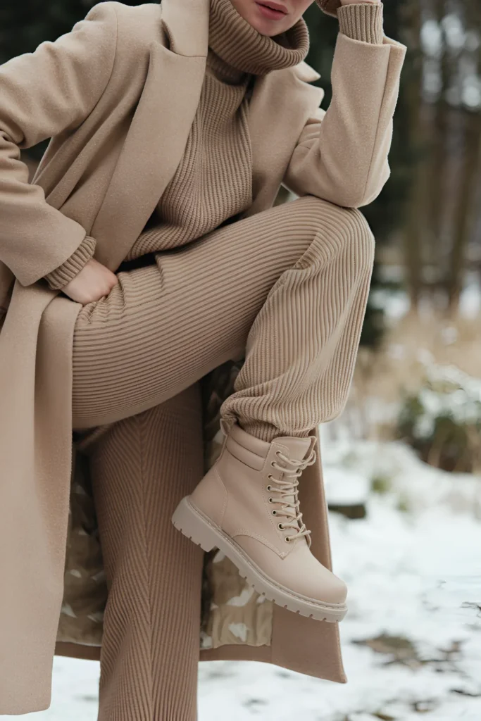 Winter Monochrome Boots Outfit