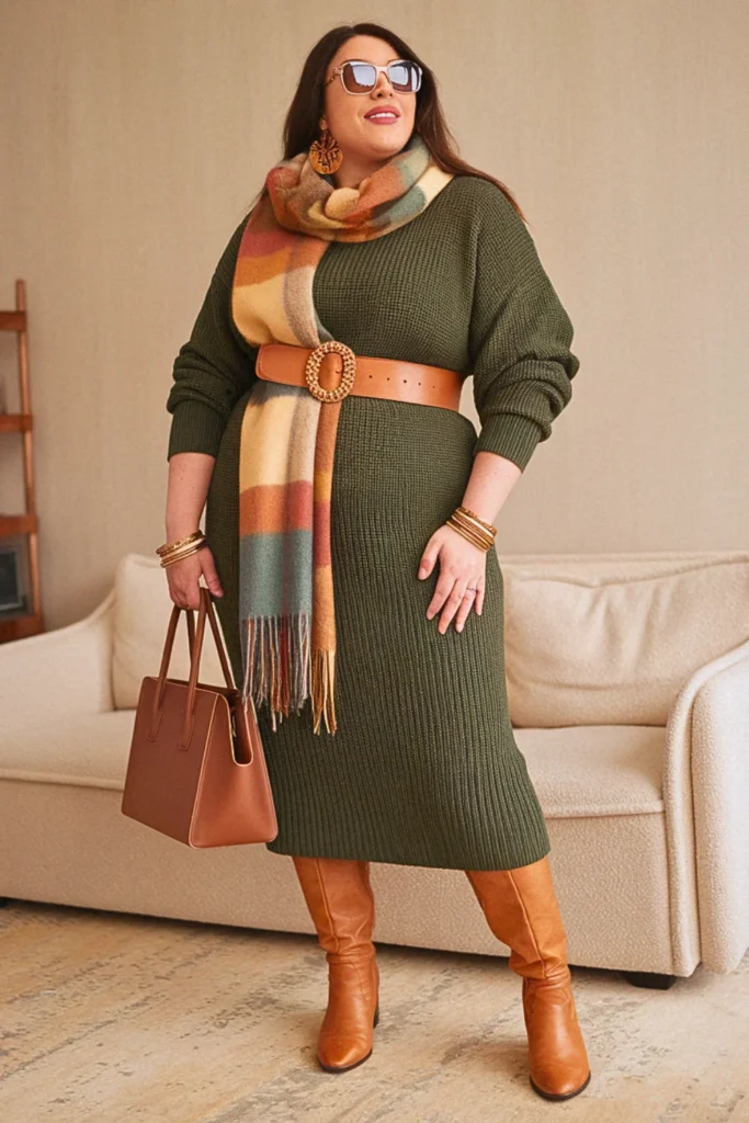 Plus Size Sweater Dress Elegant Fall Outfit